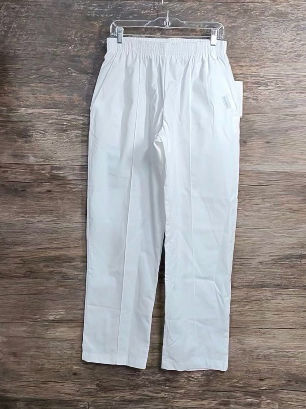 Landau White Women’s Elastic-Waist Medical Scrub Pants